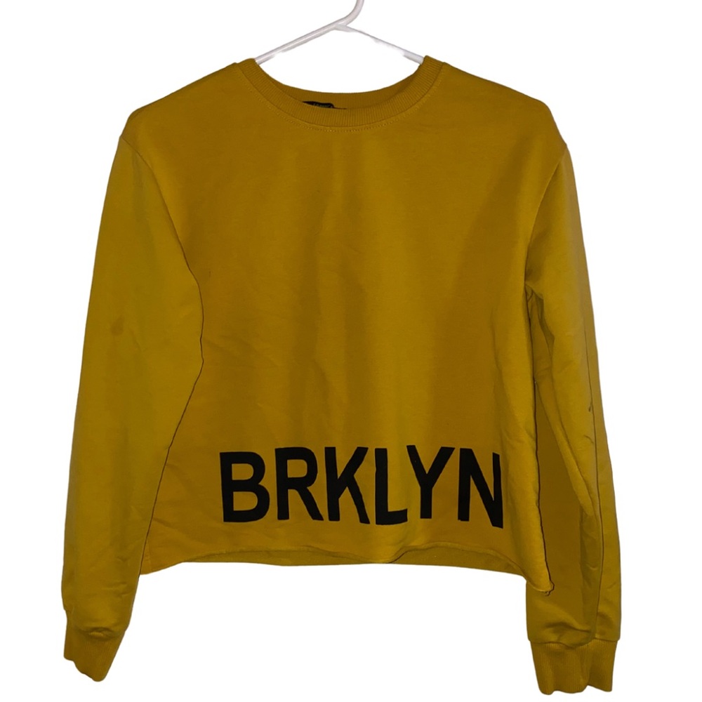 Fabbrica Yellow “BRKLYN” Cropped Sweatshirt